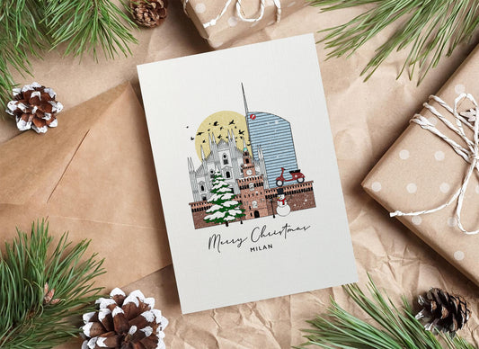 Milan Personalised Christmas/Holiday Greeting Card