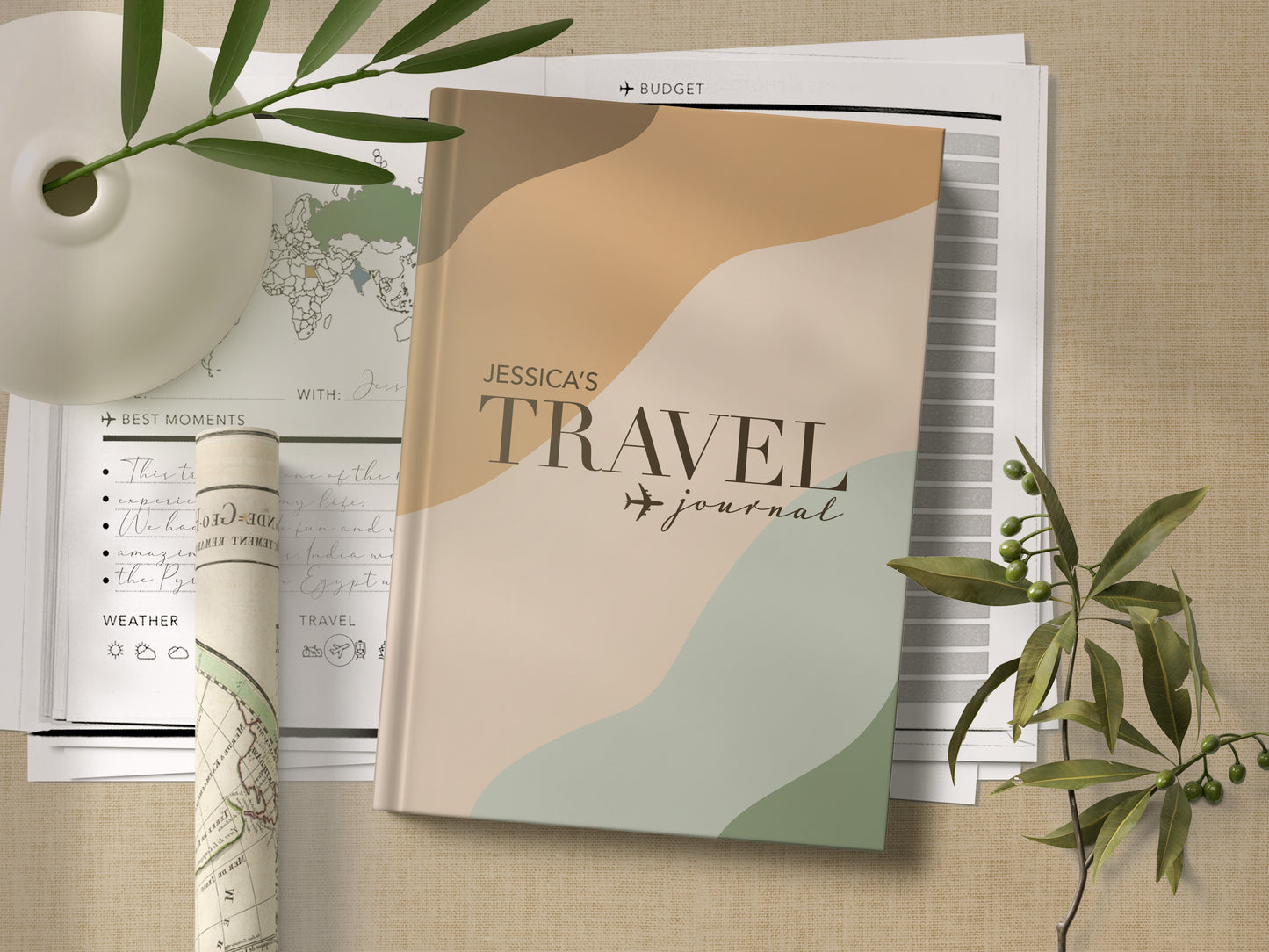 Swirls Personalised Travel Journal