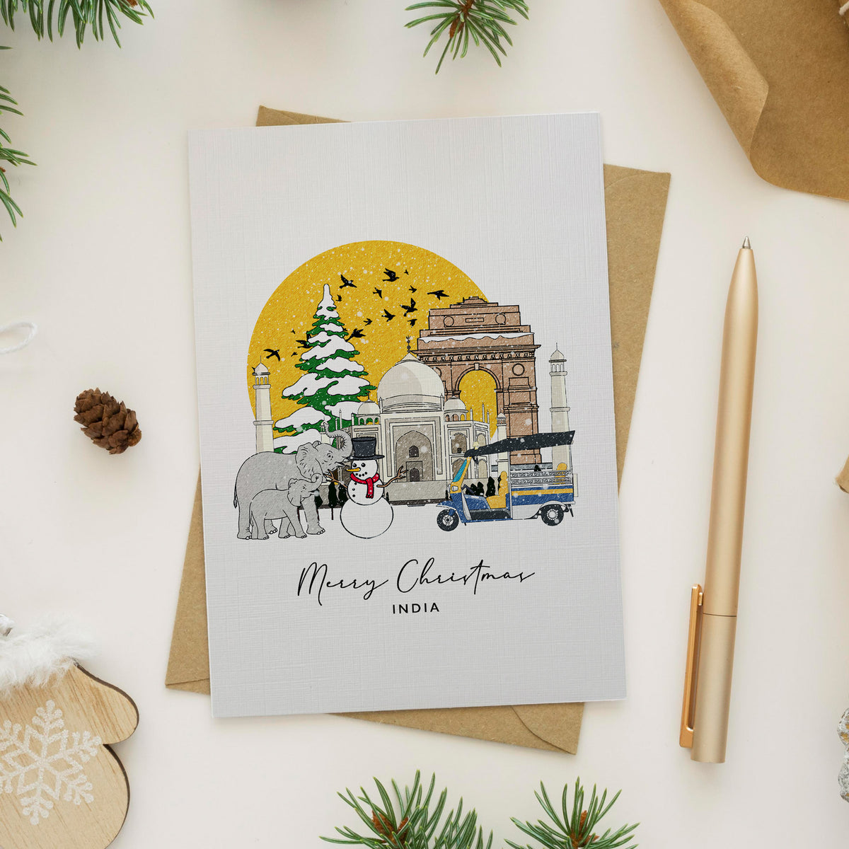 India Personalised Christmas/Holiday Greeting Card