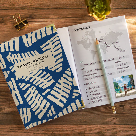 Personalised Travel Journal | Blue