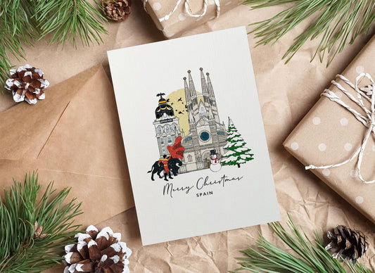Spain Personalised Christmas/Holiday Greeting Card