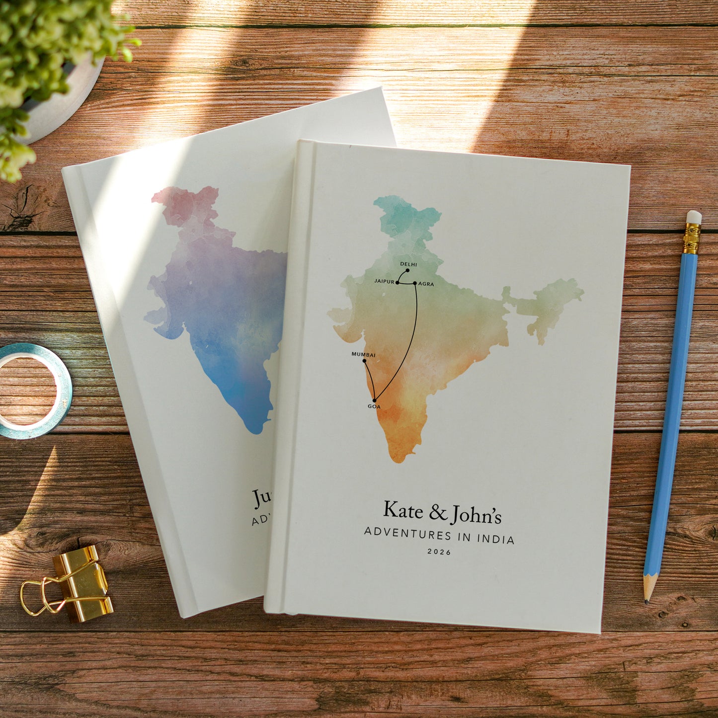 India Personalised Travel Journal | Travel Map Diary, Planner & Bucket List Book