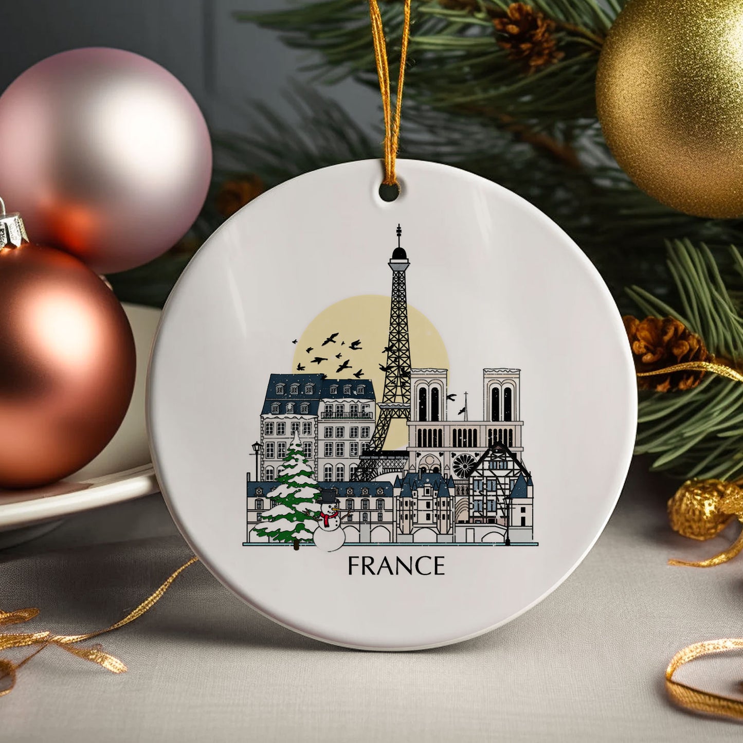 France Personalised Christmas Tree Ornament