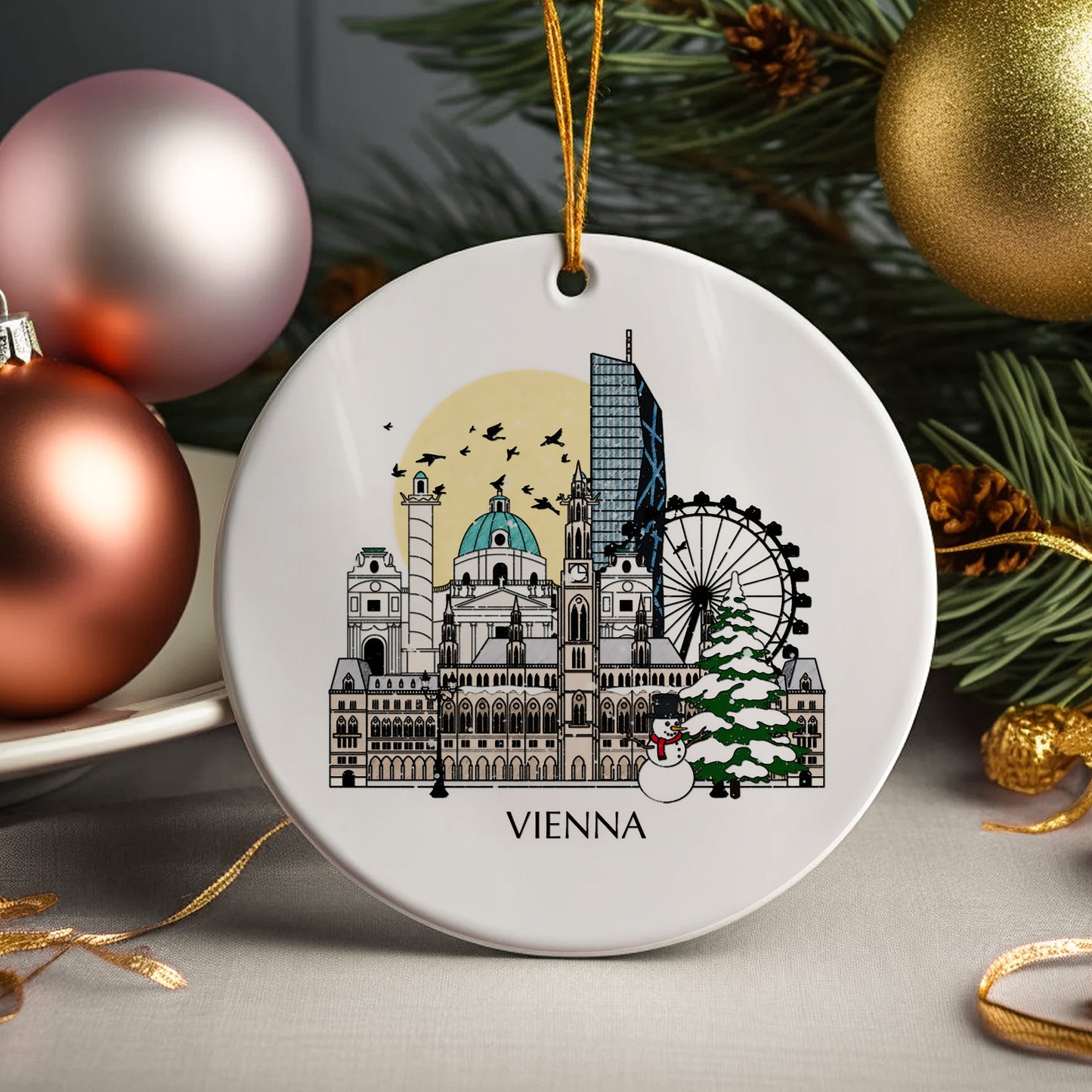 Vienna Austria Personalised Christmas Tree Ornament