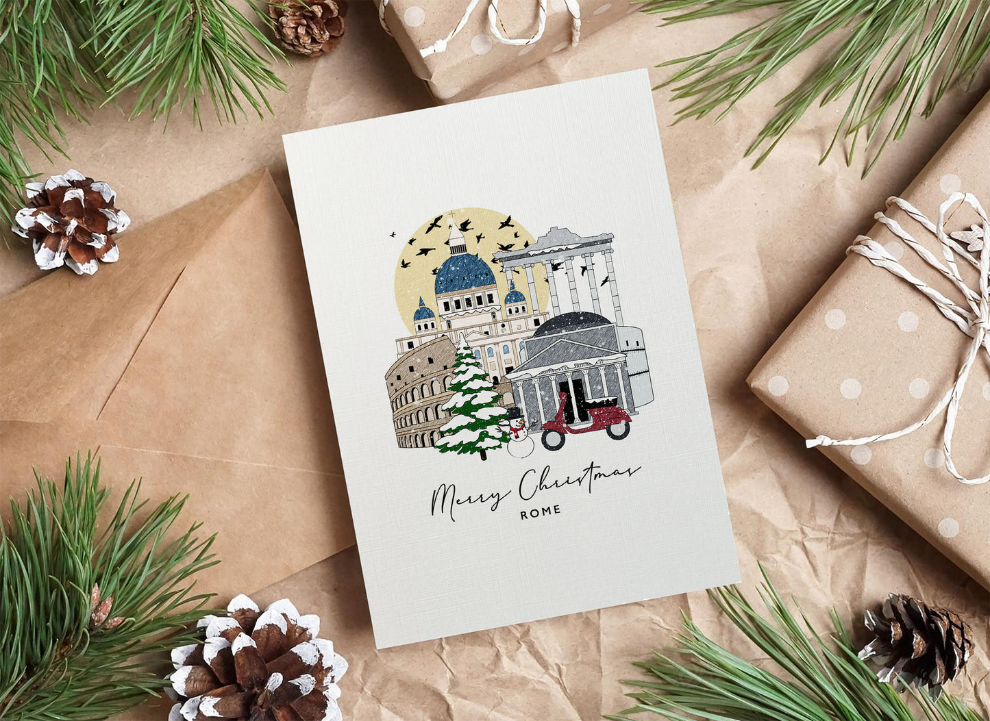 Rome Personalised Christmas/Holiday Greeting Card