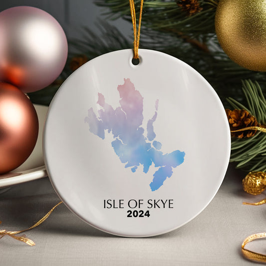 Isle of Skye Map Personalised Christmas Tree Ornament