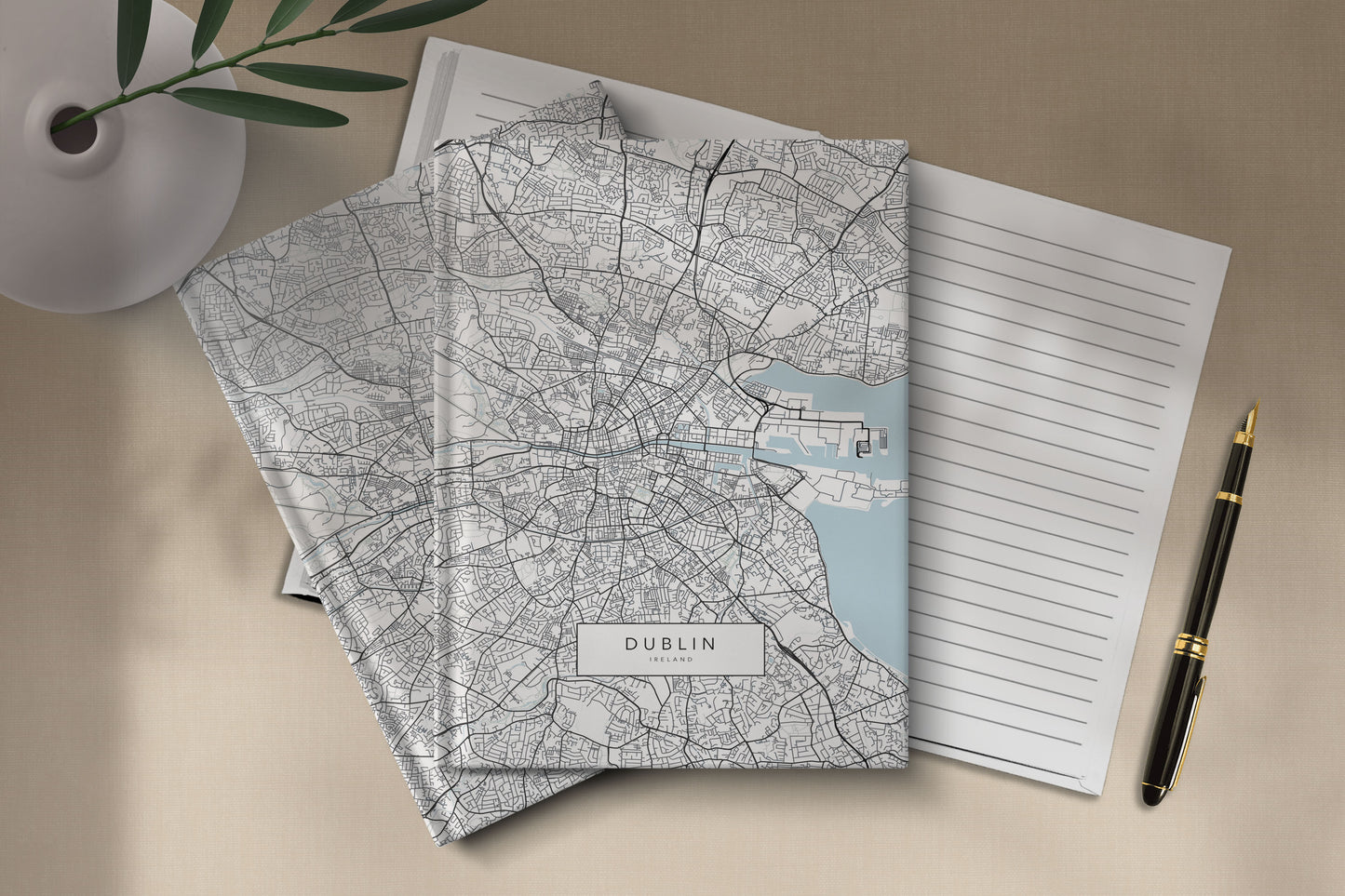 Personalised Dublin City Map Travel Journal