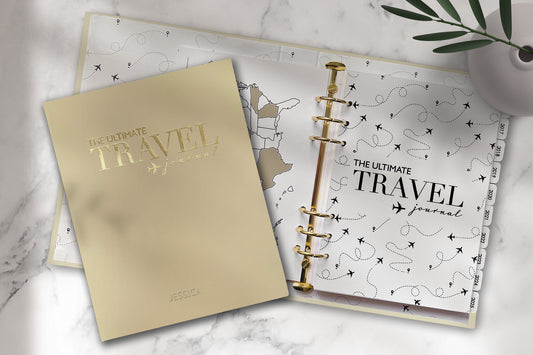 Ultimate Travel Journal Binder - Faux Leather Cream