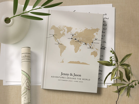 Custom Map World Personalised Travel Journal
