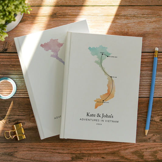 Vietnam Personalised Travel Journal | Travel Map Diary, Planner & Bucket List Book