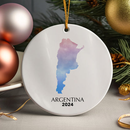 Argentina Map Personalised Christmas Tree Ornament