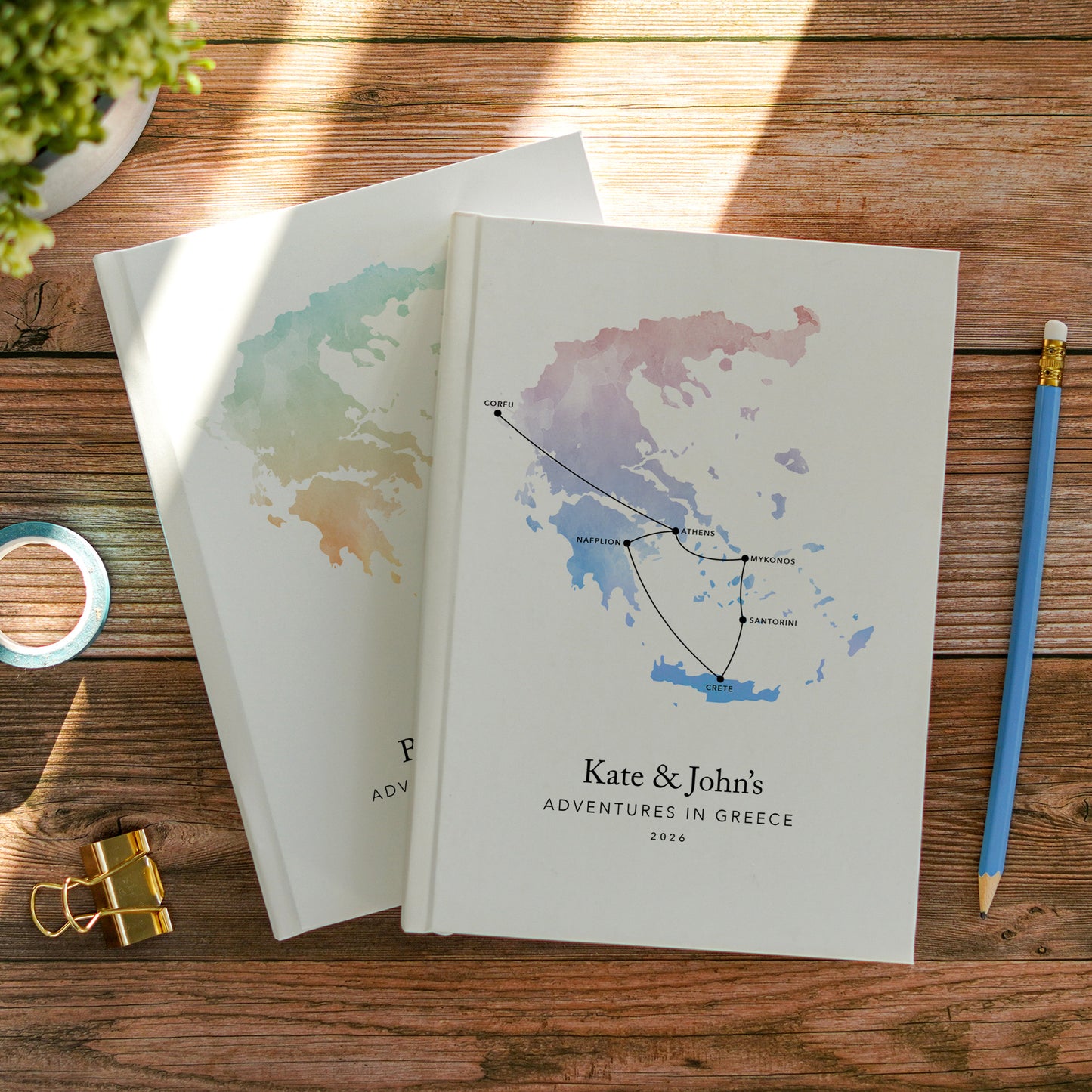 Greece Personalised Travel Journal | Travel Map Diary, Planner & Bucket List Book