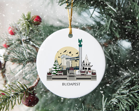 Budapest Hungary Personalised Christmas Tree Ornament