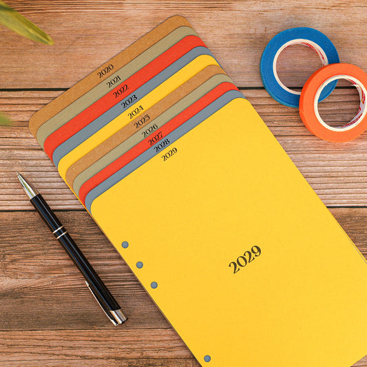 Yearly A5 Tab Dividers - Travel Journal Binder, Planner, Organiser Insert