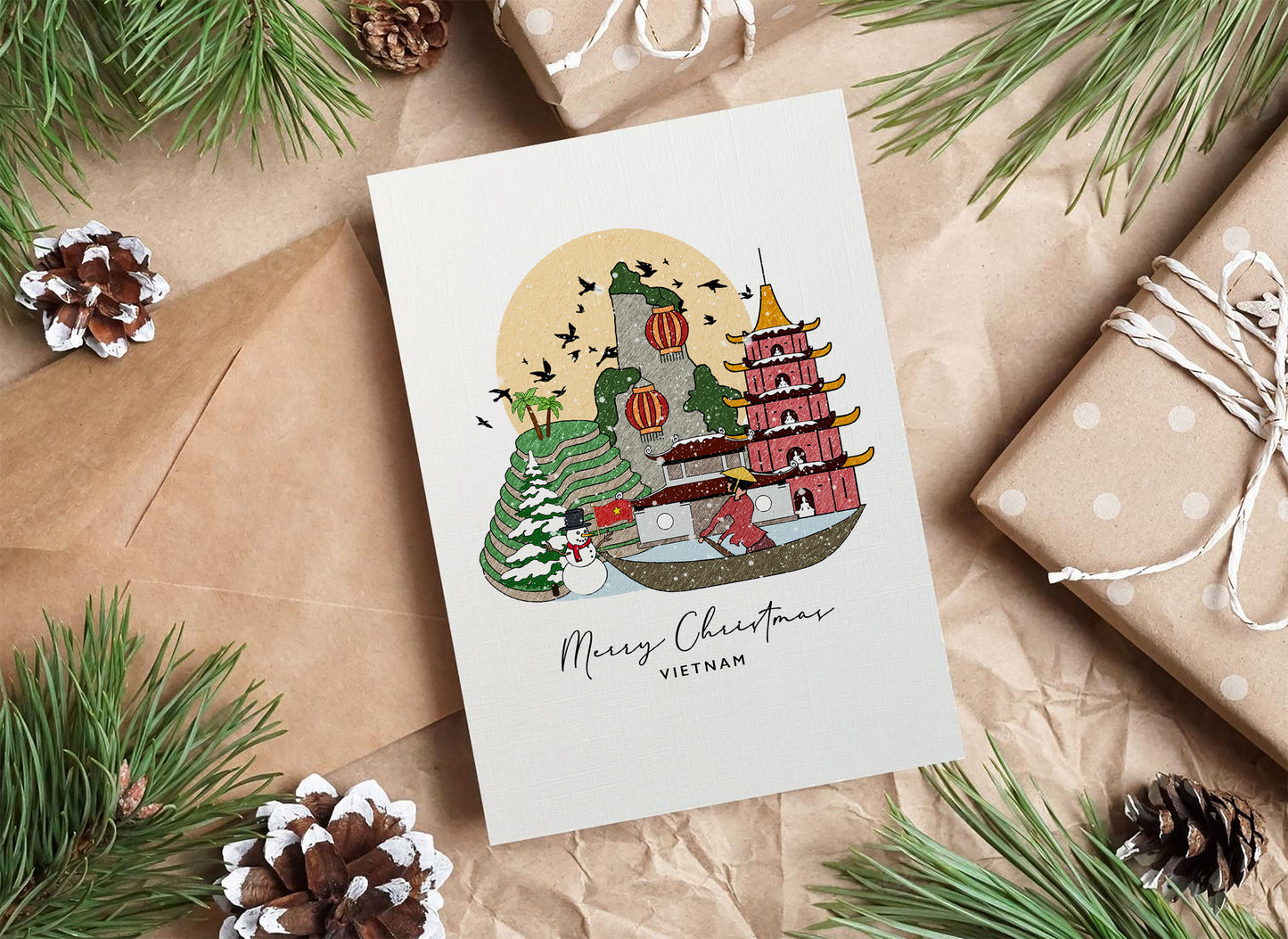 Vietnam Personalised Christmas/Holiday Greeting Card