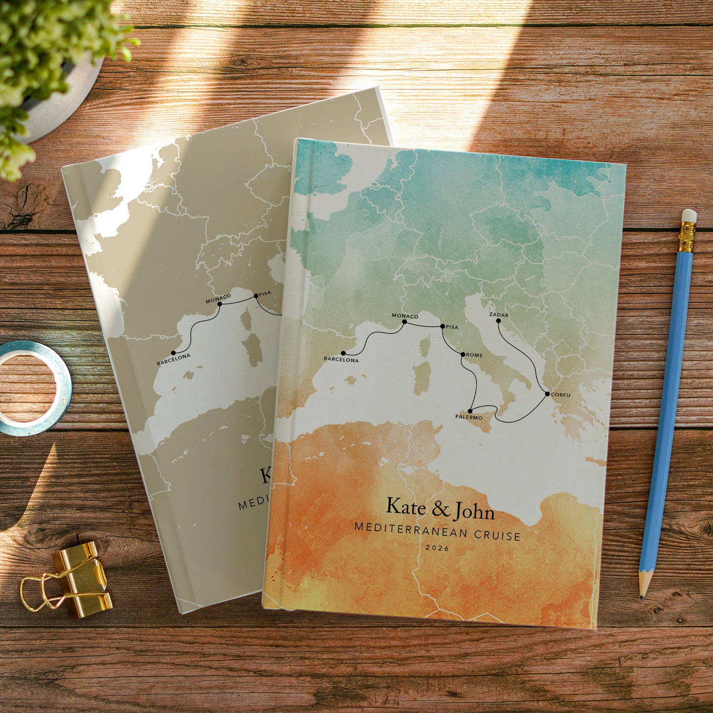 Mediterranean/European Cruise Personalised Travel Journal | Travel Map Diary, Planner & Bucket List Book