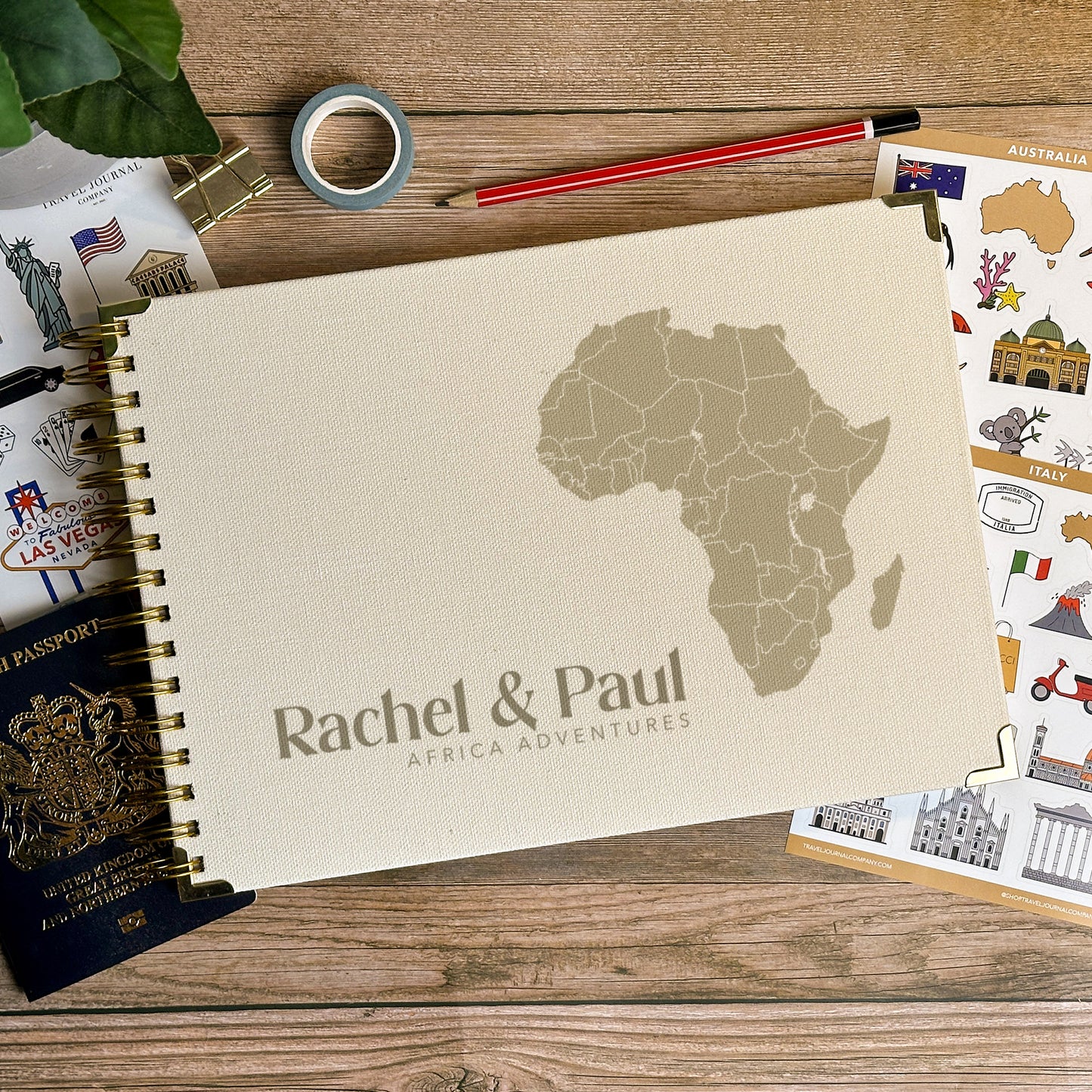 Africa Personalized Travel Scrapbook/Photo Album