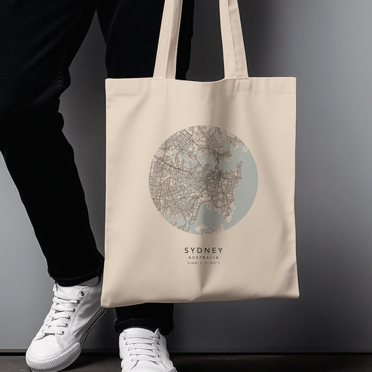 Sydney Personalised Custom Map Tote Bag | Australia Travel Gift