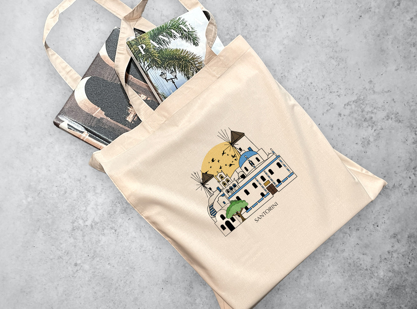 Santorini Greece Personalised Tote Bag