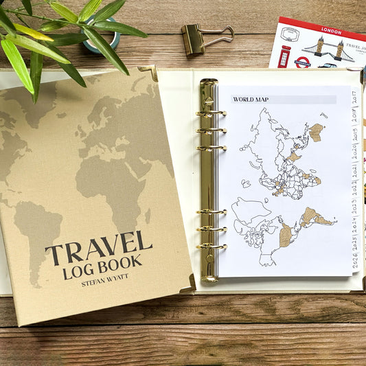 Travel Log Book Binder | Bucket List & Travel Journal