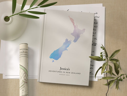 New Zealand Personalised Watercolour Travel Journal