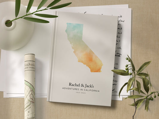 California Personalised Watercolour Travel Journal