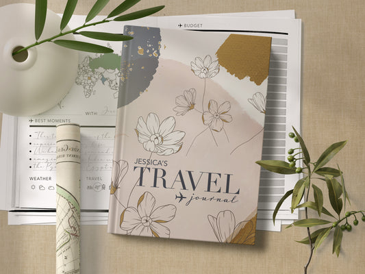 Floral Personalised Travel Journal