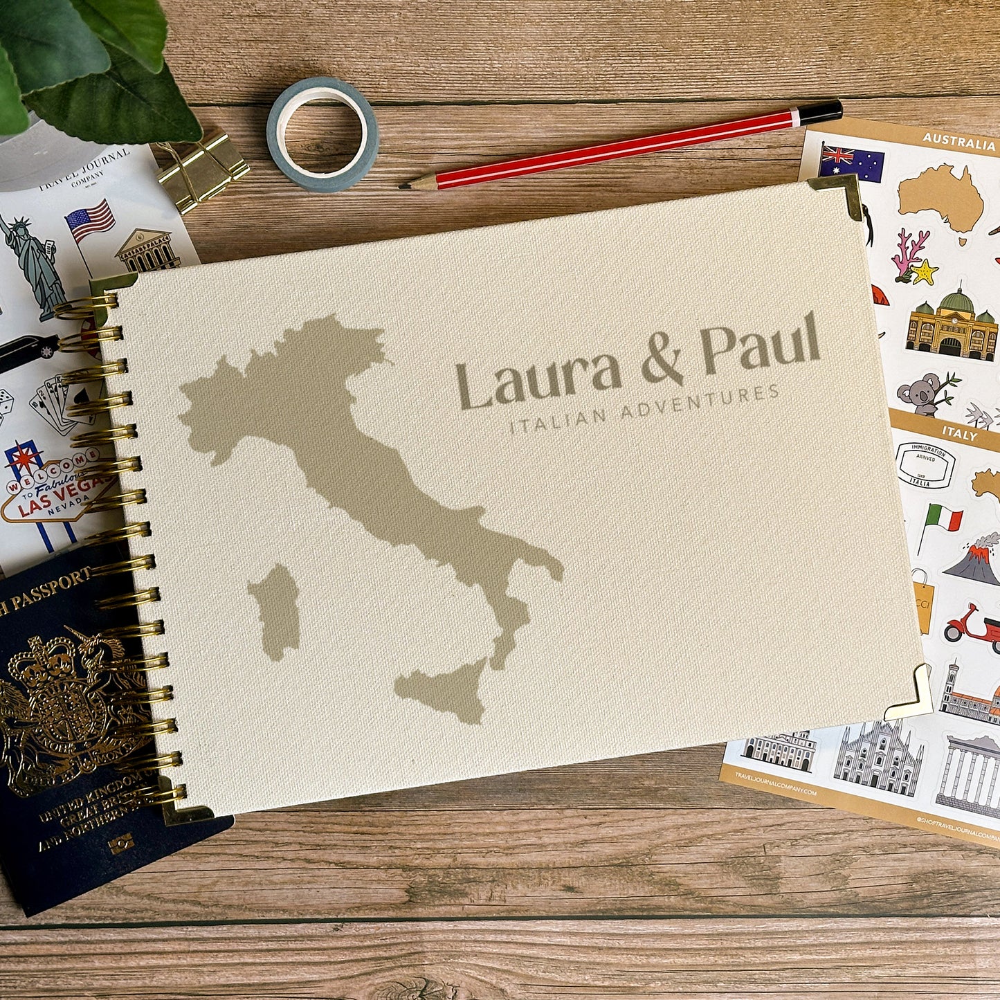 Italy Personalized Travel Scrapbook/Photo Album