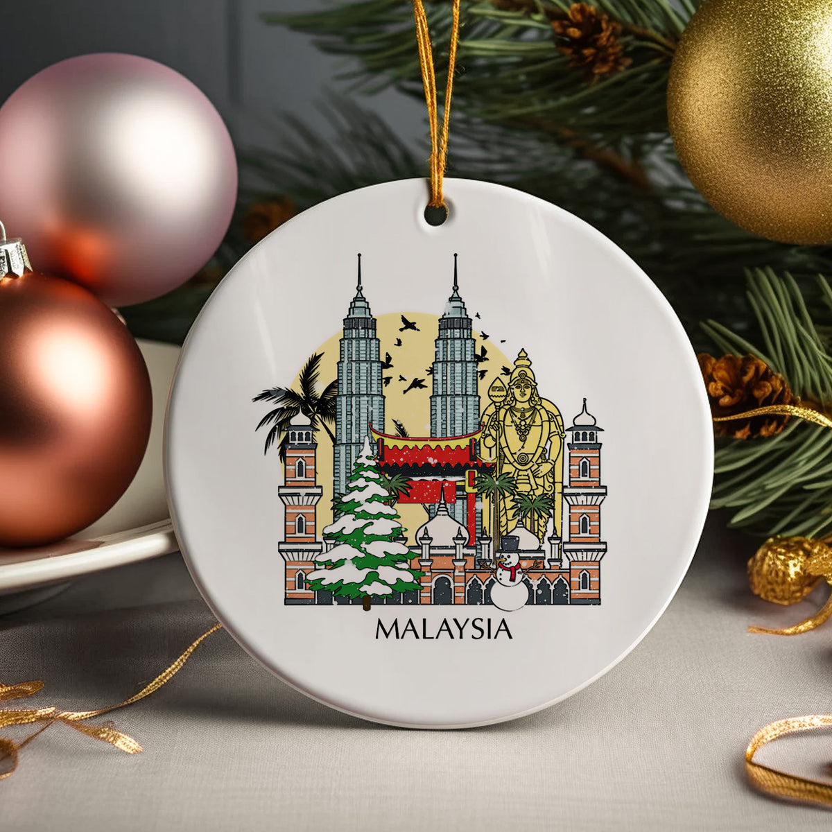 Malaysia Kuala Lumpur Personalised Christmas Tree Ornament