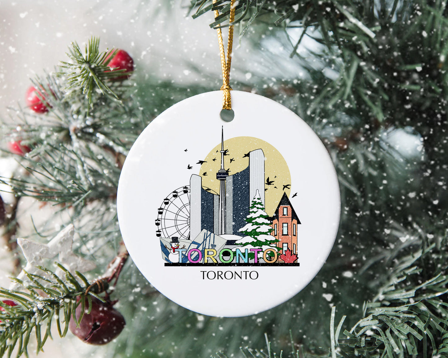 Toronto Canada Personalised Christmas Tree Ornament