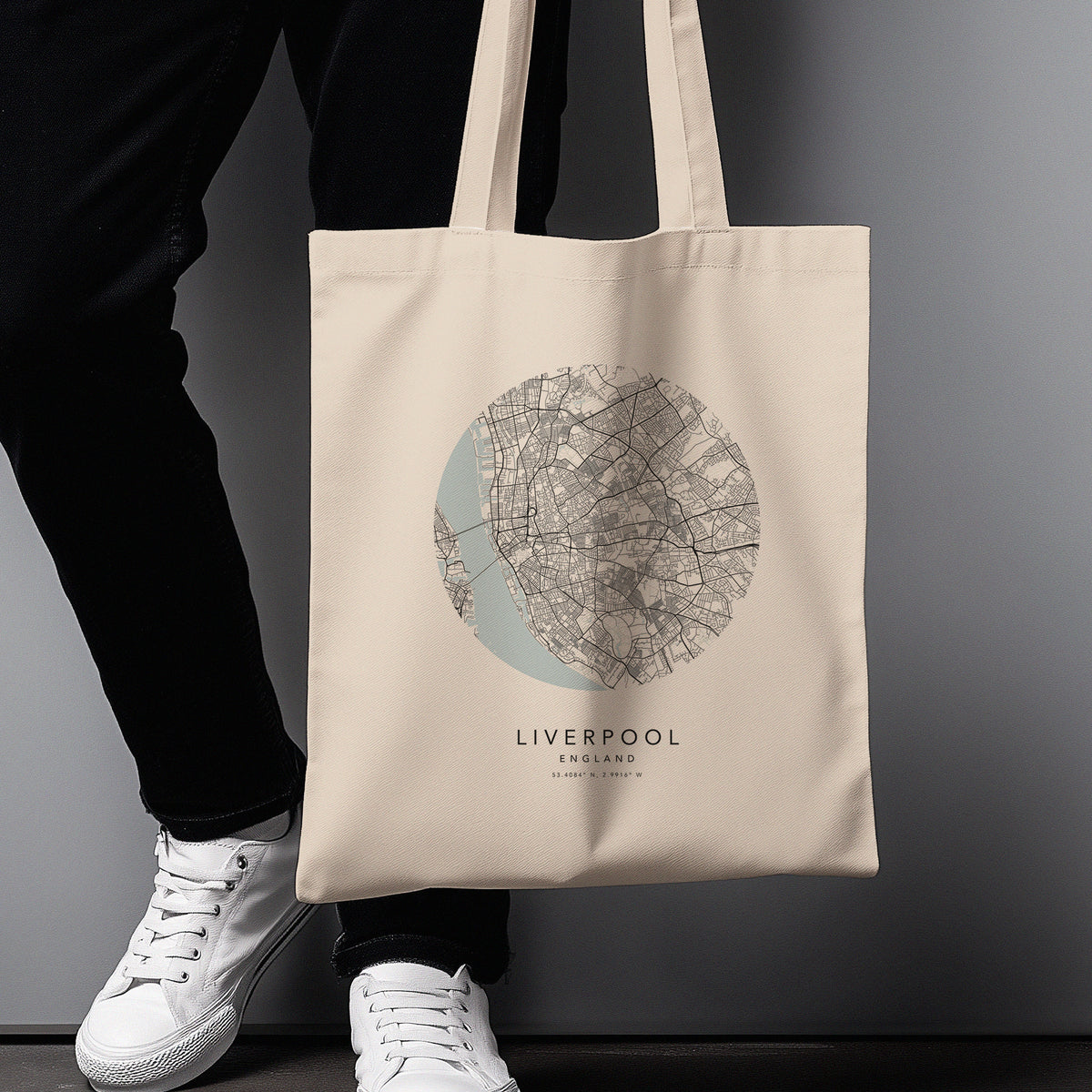 Liverpool Personalised Custom Map Tote Bag | England Travel Gift