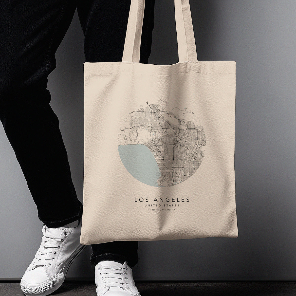 Los Angeles Personalised Custom Map Tote Bag | USA Travel Gift