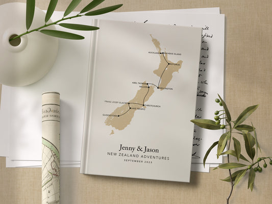 Custom Map New Zealand Personalised Travel Journal