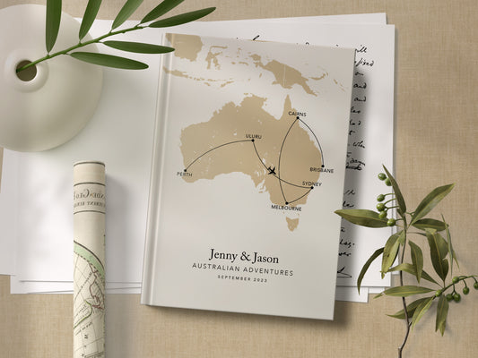 Custom Map Australia Personalised Travel Journal