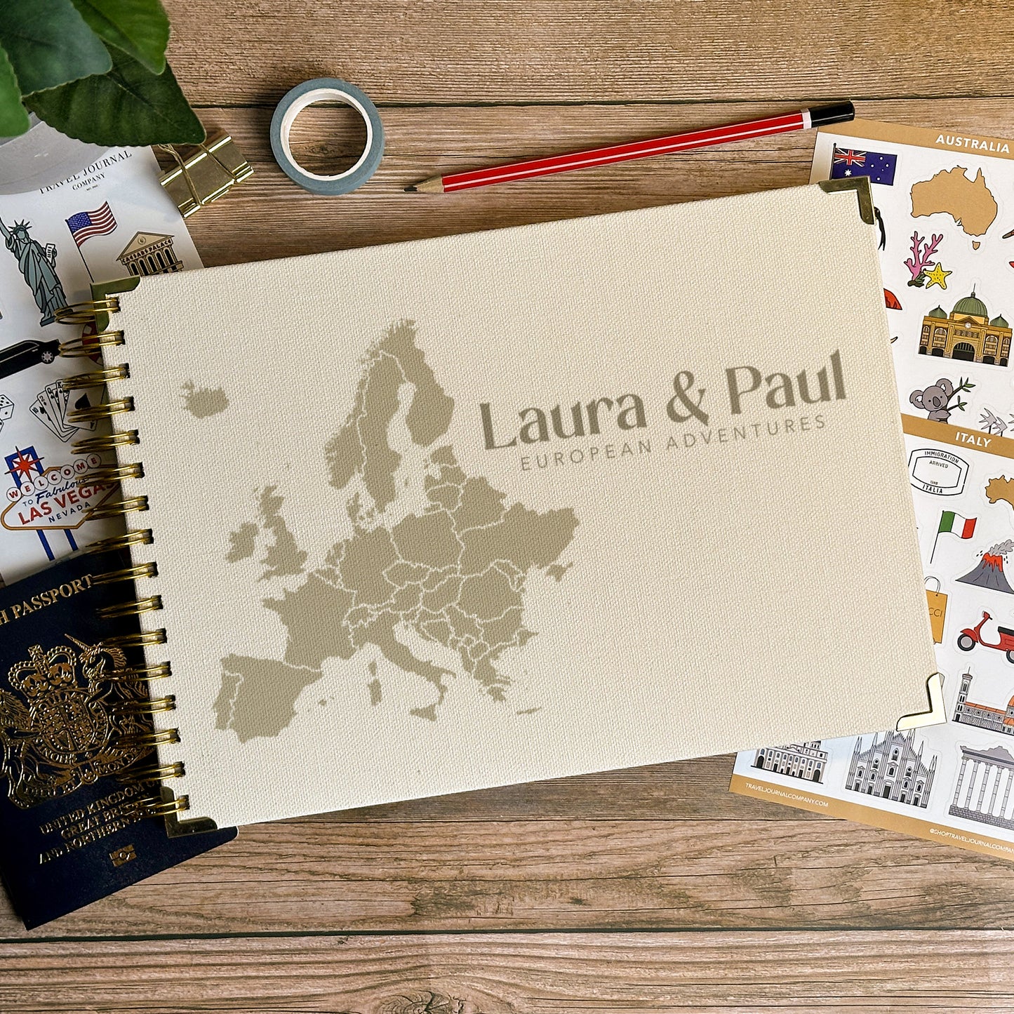 Europe Personalized Travel Scrapbook/Photo Album