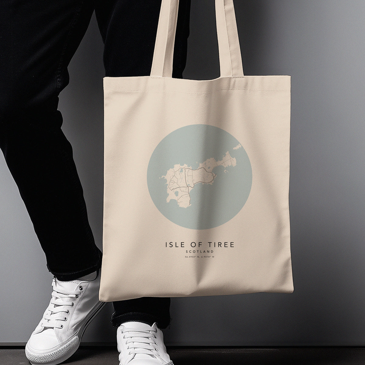Isle of Tiree Personalised Custom Map Tote Bag | Scotland Travel Gift