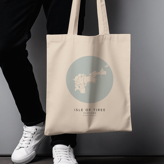 Isle of Tiree Personalised Custom Map Tote Bag | Scotland Travel Gift