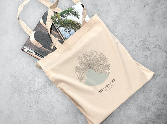 Melbourne Personalised City Map Tote Bag