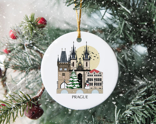 Prague Czechia Personalised Christmas Tree Ornament
