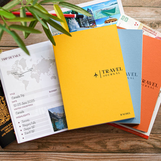 Personalised Colourful Travel Journal