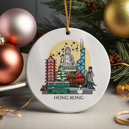 Hong Kong Personalised Christmas Tree Ornament