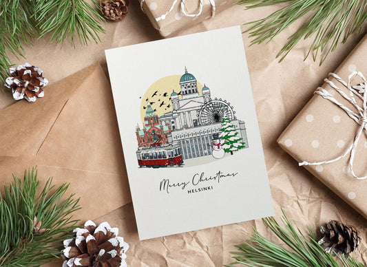 Helsinki Personalised Christmas/Holiday Greeting Card