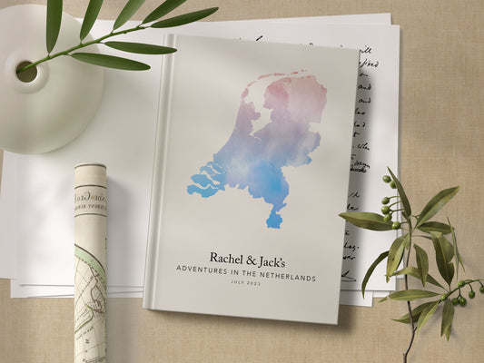 Netherlands Personalised Watercolour Travel Journal