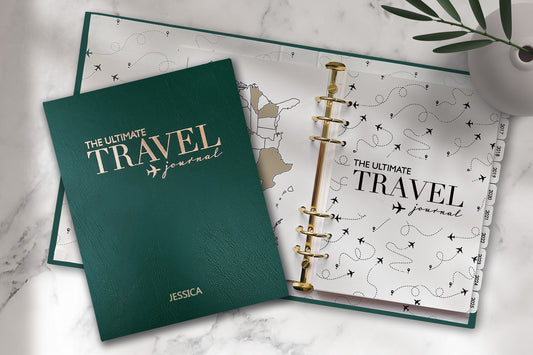 Ultimate Travel Journal Binder - Faux Leather Green