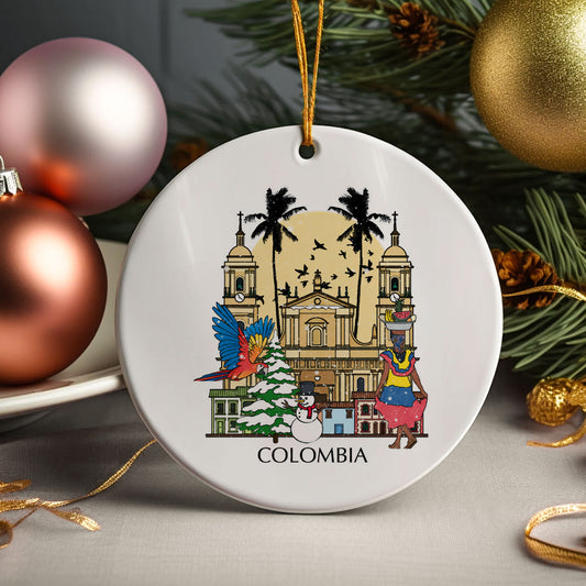 Colombia Personalised Christmas Tree Ornament