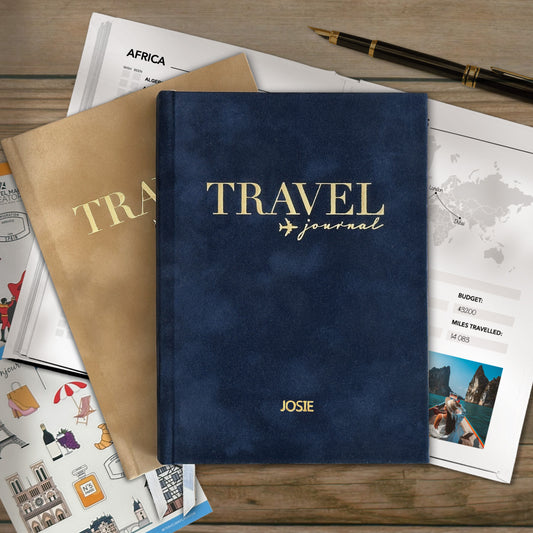 Luxury Velvet Personalised Travel Journal