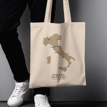 Italy Personalized Map Tote Bag | Travel Agents, Group Tours, School Trips