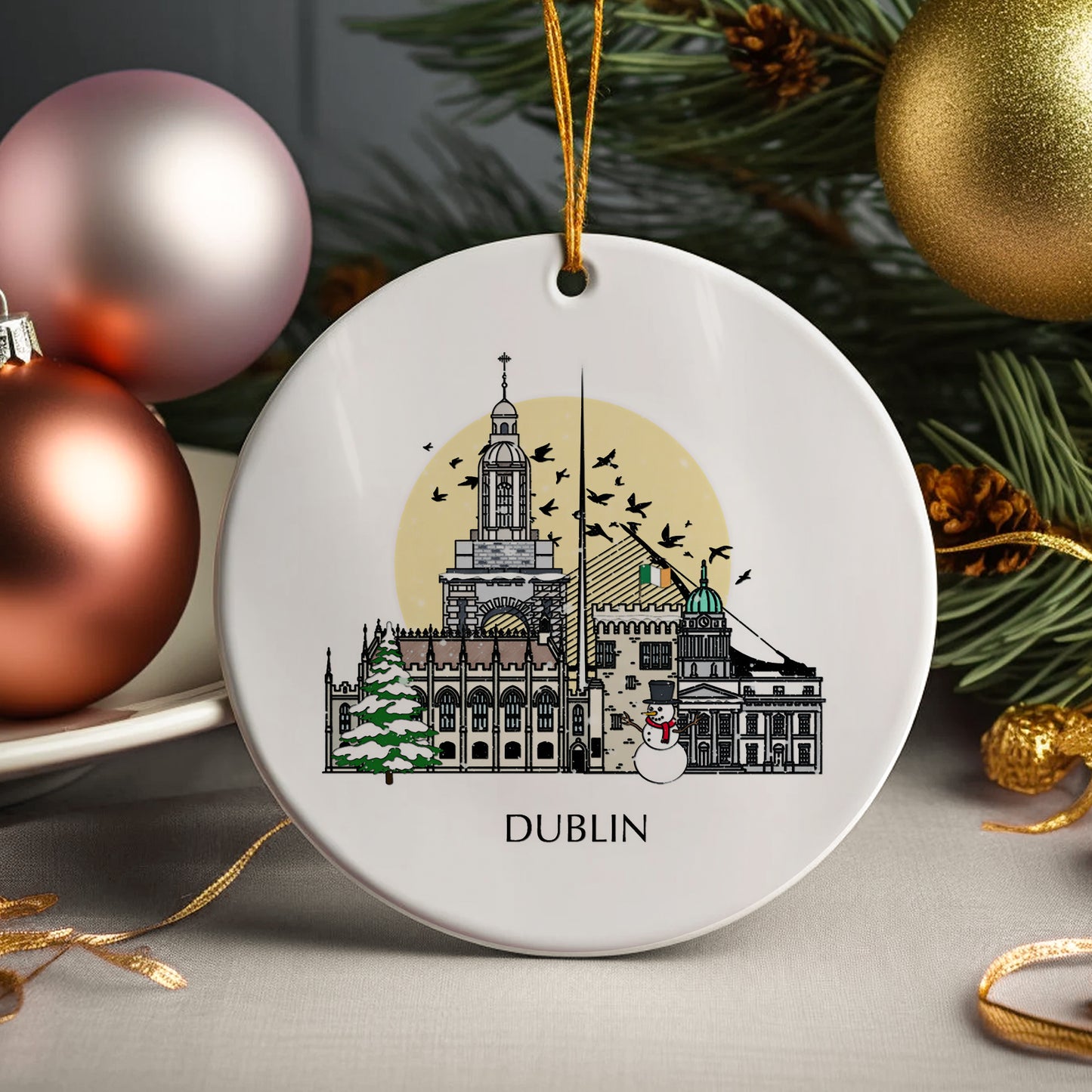 Dublin Personalised Christmas Tree Ornament