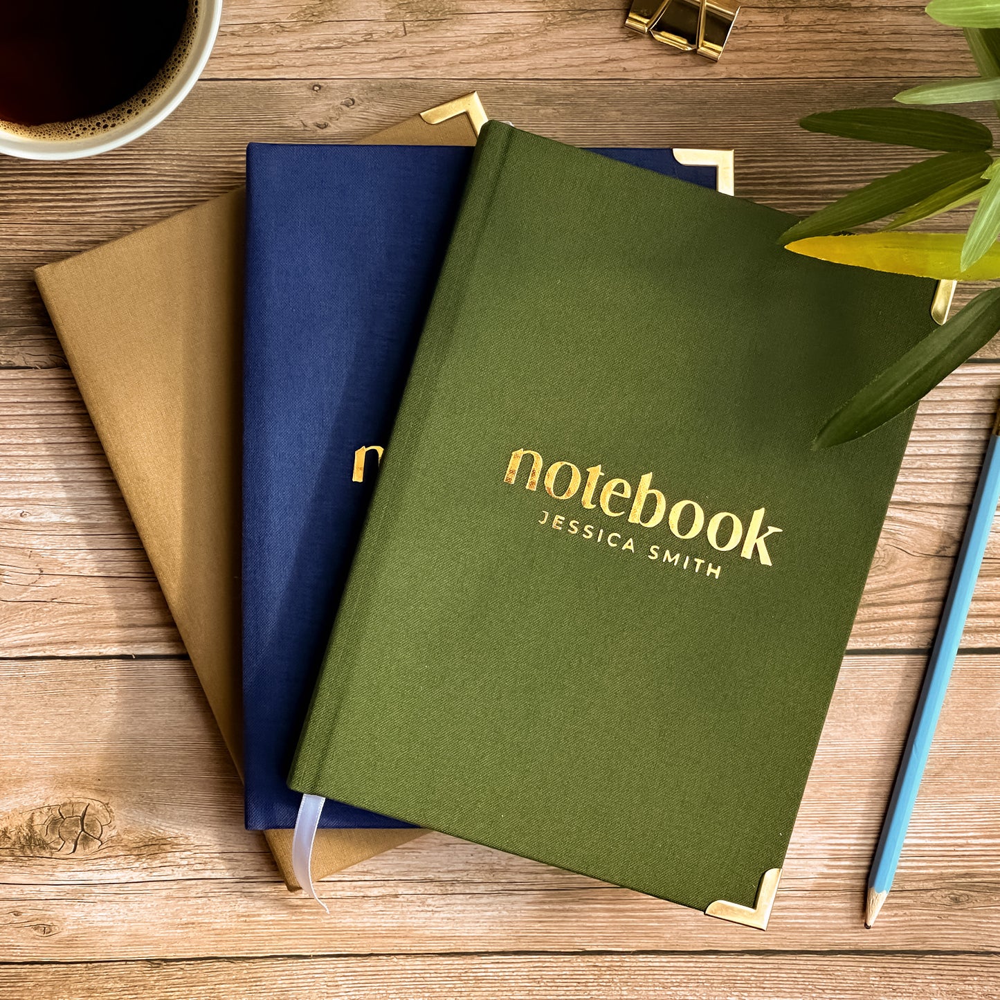Luxury Linen Personalised Notebook/Diary/Journal