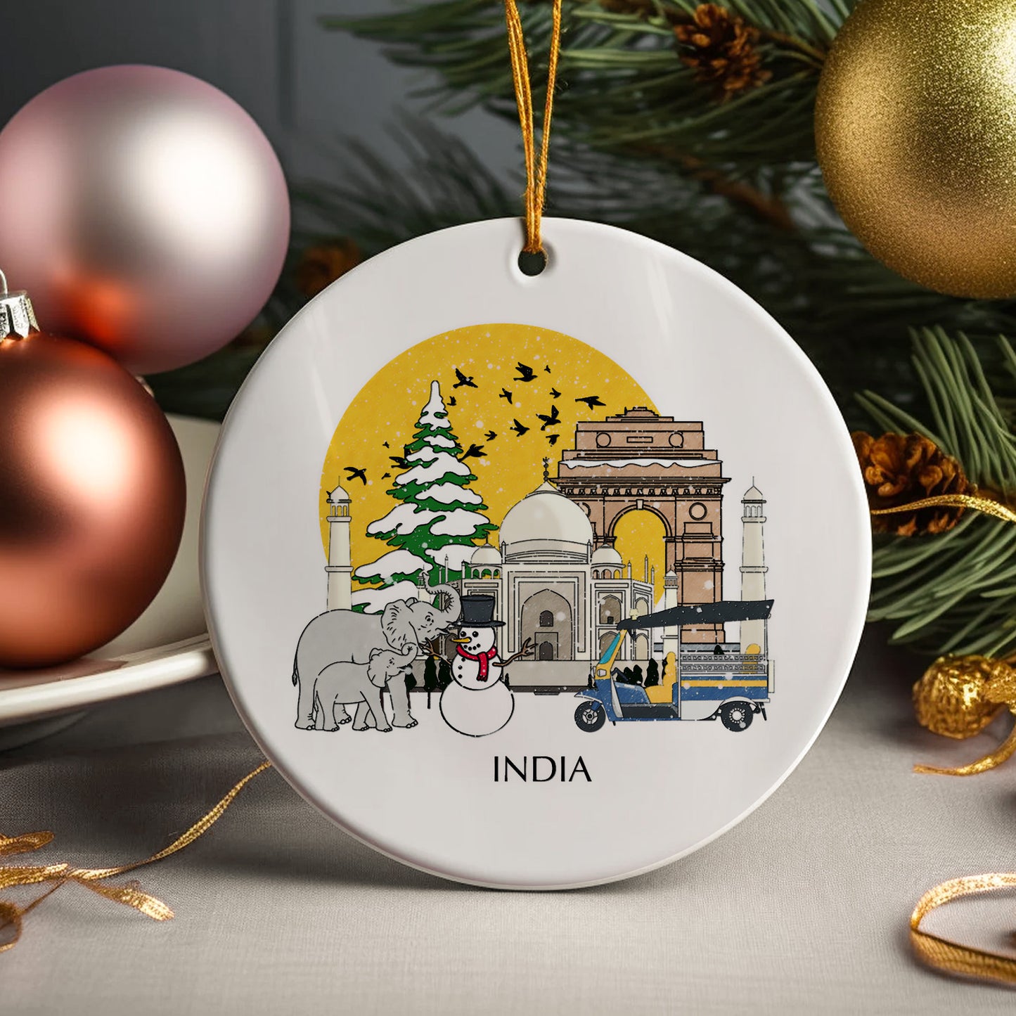 India Personalised Christmas Tree Ornament